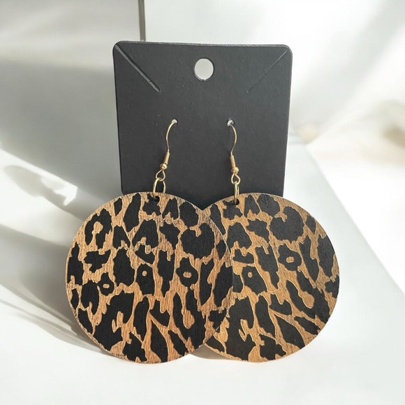 Jewelry - 4/$12 Leopard Round Drop Earrings